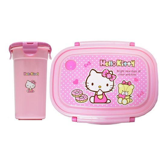 ظرف نگهدارنده دو تکه غذای کودک طرح هلو کیتی کد 08